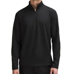 Lululemon Soft Jersey 1/2 Zip Long Sleeve Activewear T-Shirt Black Medium